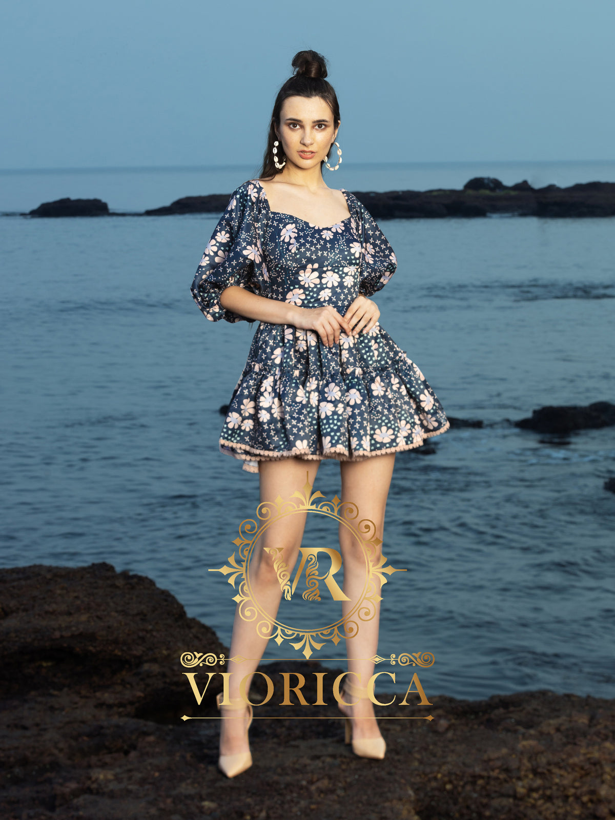 Backless Criss-Cross Laced Barbie Short Dress – Floral