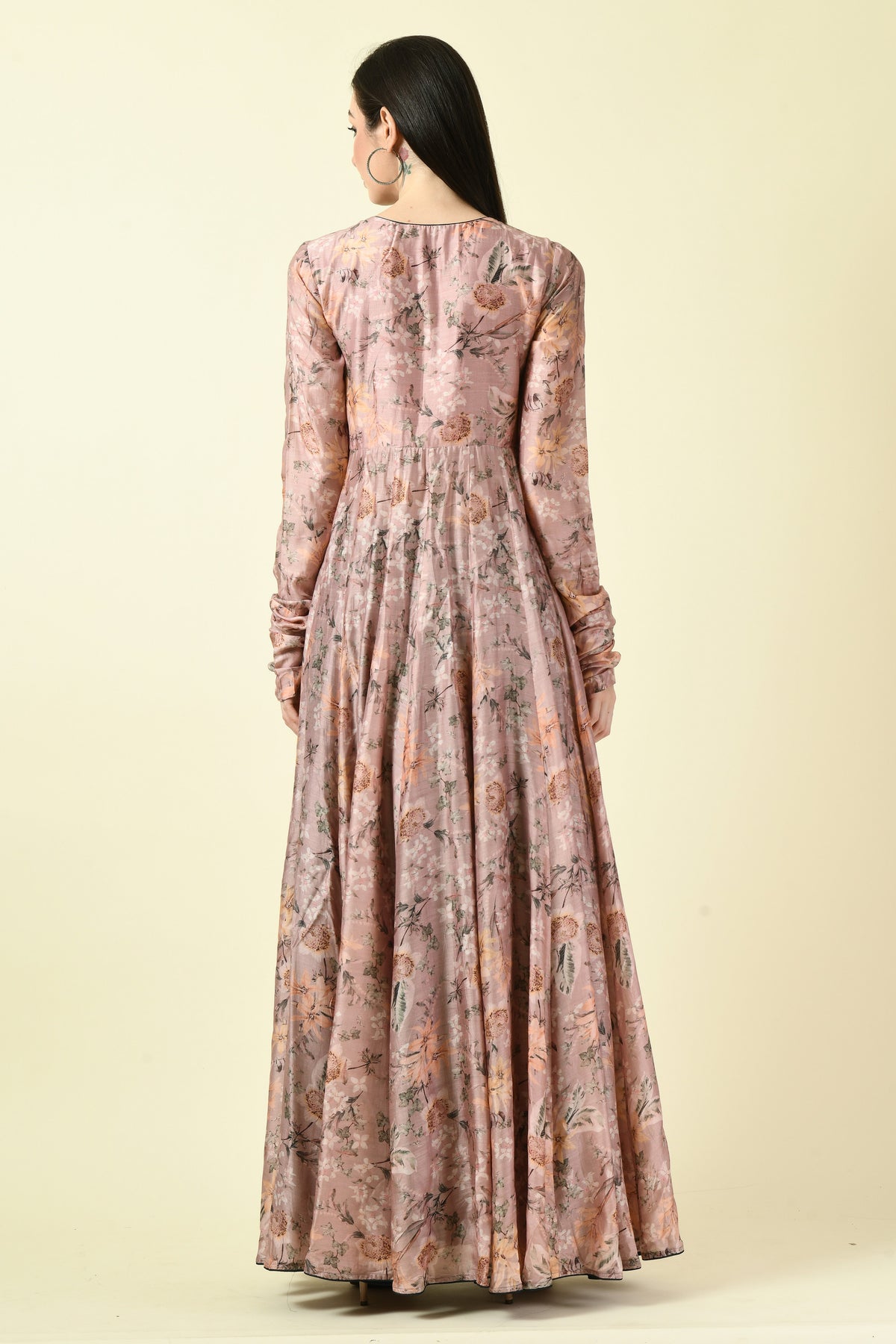 Onion Pink Hand Embellished Floral Kurti with Bottle Green Palazzo