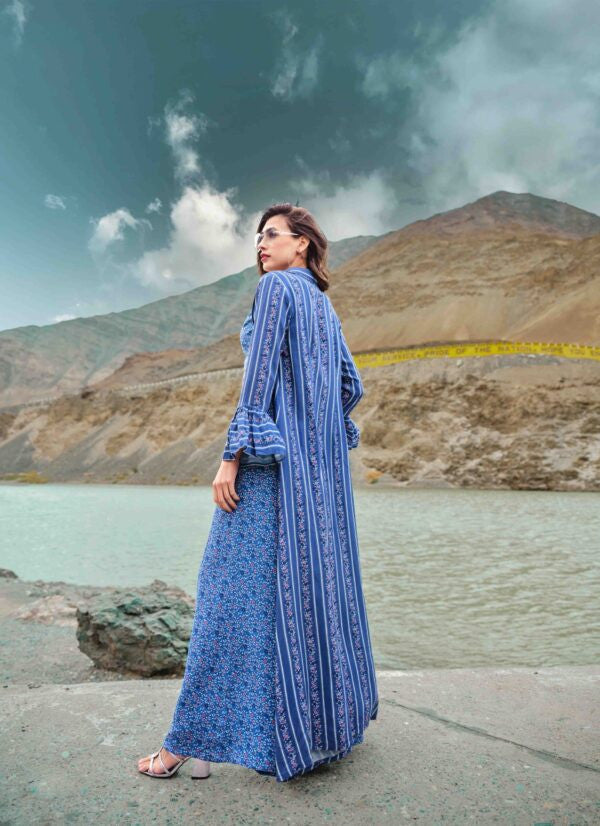 3-Piece Indo-Western Co-ord: Crop Top, Palazzo and Printed Shrug