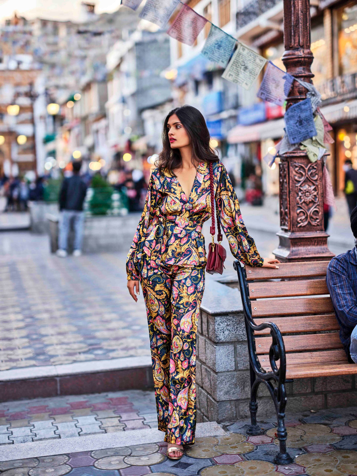 Blazer Top and Straight Pant Co-ord — Paisley Print