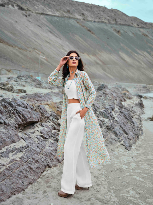 Sleeveless Crop Top and Straight Pant Co-ord